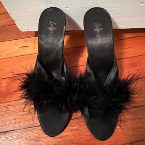 Black Feathered Women's Shoes